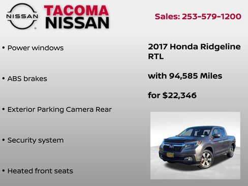 Used 2017 Honda Ridgeline RTL image 12