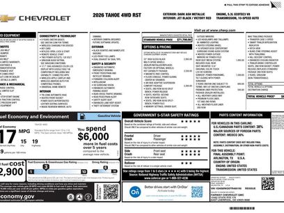 New 2026 Chevrolet Tahoe RST w/ RST Capability Package