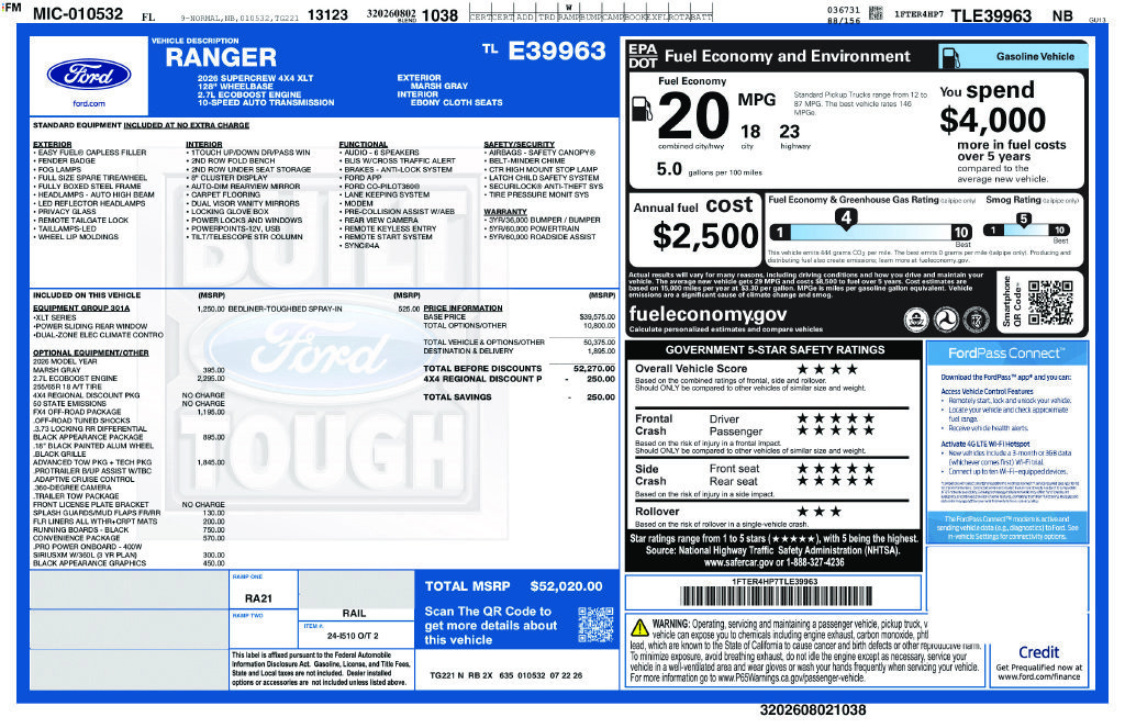 New 2026 Ford Ranger XLT AWD/4WD image 6