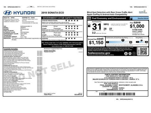 Used 2018 Hyundai Sonata ECO FWD image 2