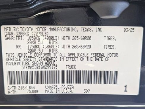 Used 2025 Toyota Tundra 1794 Edition w/ TRD Off-Road Package AWD/4WD image 28