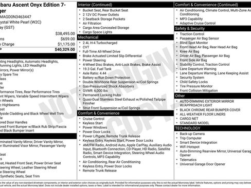 Certified 2022 Subaru Ascent Onyx Edition AWD/4WD image 7
