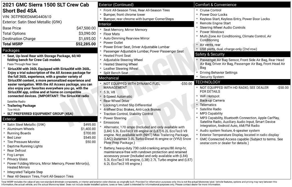 Used 2021 GMC Sierra 1500 SLT RWD image 38