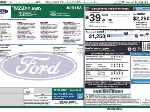 New 2026 Ford Escape Platinum w/ Class II Trailer Tow Package image 4