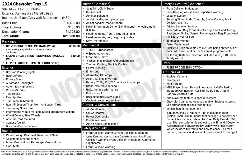 Used 2024 Chevrolet Trax LS w/ Driver Confidence Package FWD image 25