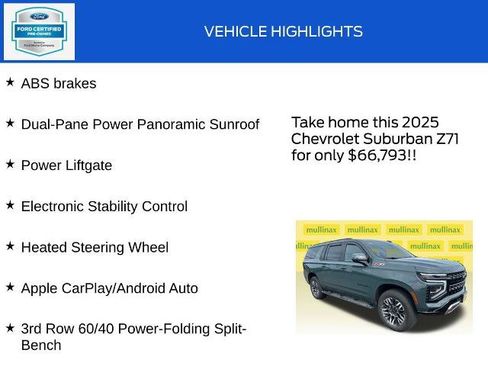 Used 2025 Chevrolet Suburban Z71 w/ Comfort Package AWD/4WD image 19