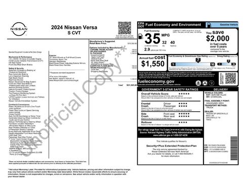 Certified 2024 Nissan Versa S w/ S Plus Package FWD image 6