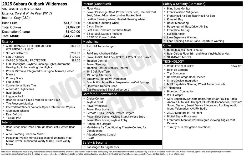 Used 2025 Subaru Outback Wilderness AWD/4WD image 27
