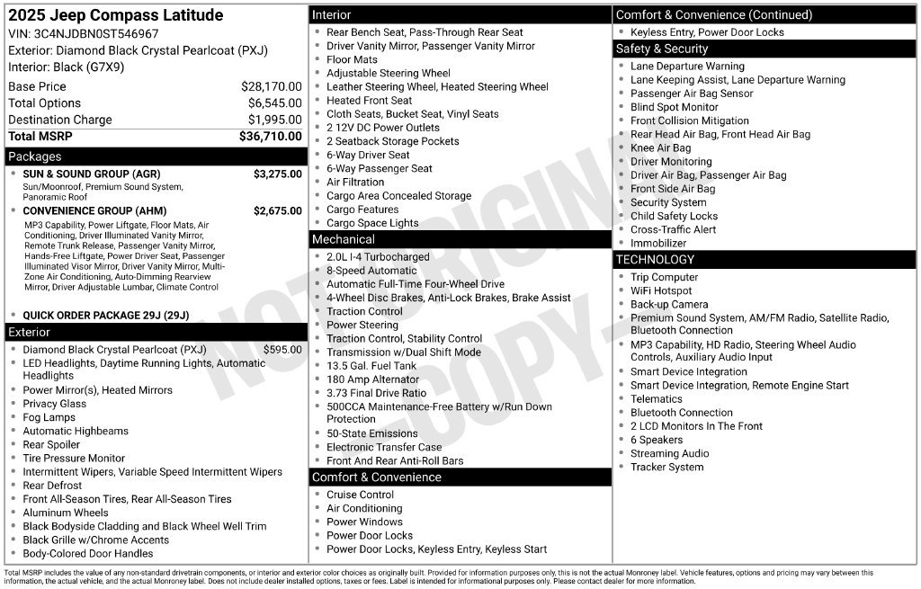 Used 2025 Jeep Compass Latitude w/ Sun & Sound Group AWD/4WD image 18