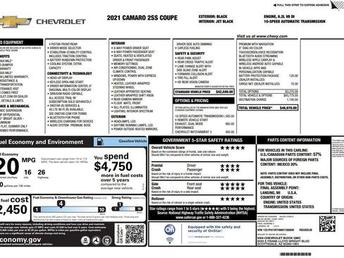 Used 2021 Chevrolet Camaro SS image 8