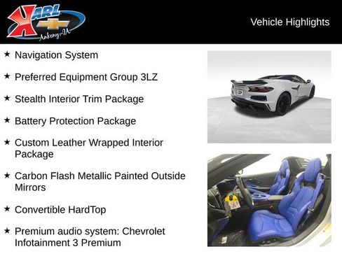 New 2026 Chevrolet Corvette Z06 w/ Stealth Interior Trim Package image 3