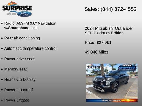 Used 2024 Mitsubishi Outlander SEL AWD/4WD image 12