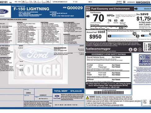 Certified 2022 Ford F150 Lightning Lariat w/ Equipment Group 511A High image 37