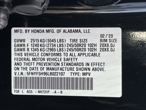 Used 2020 Honda Pilot Touring image 10