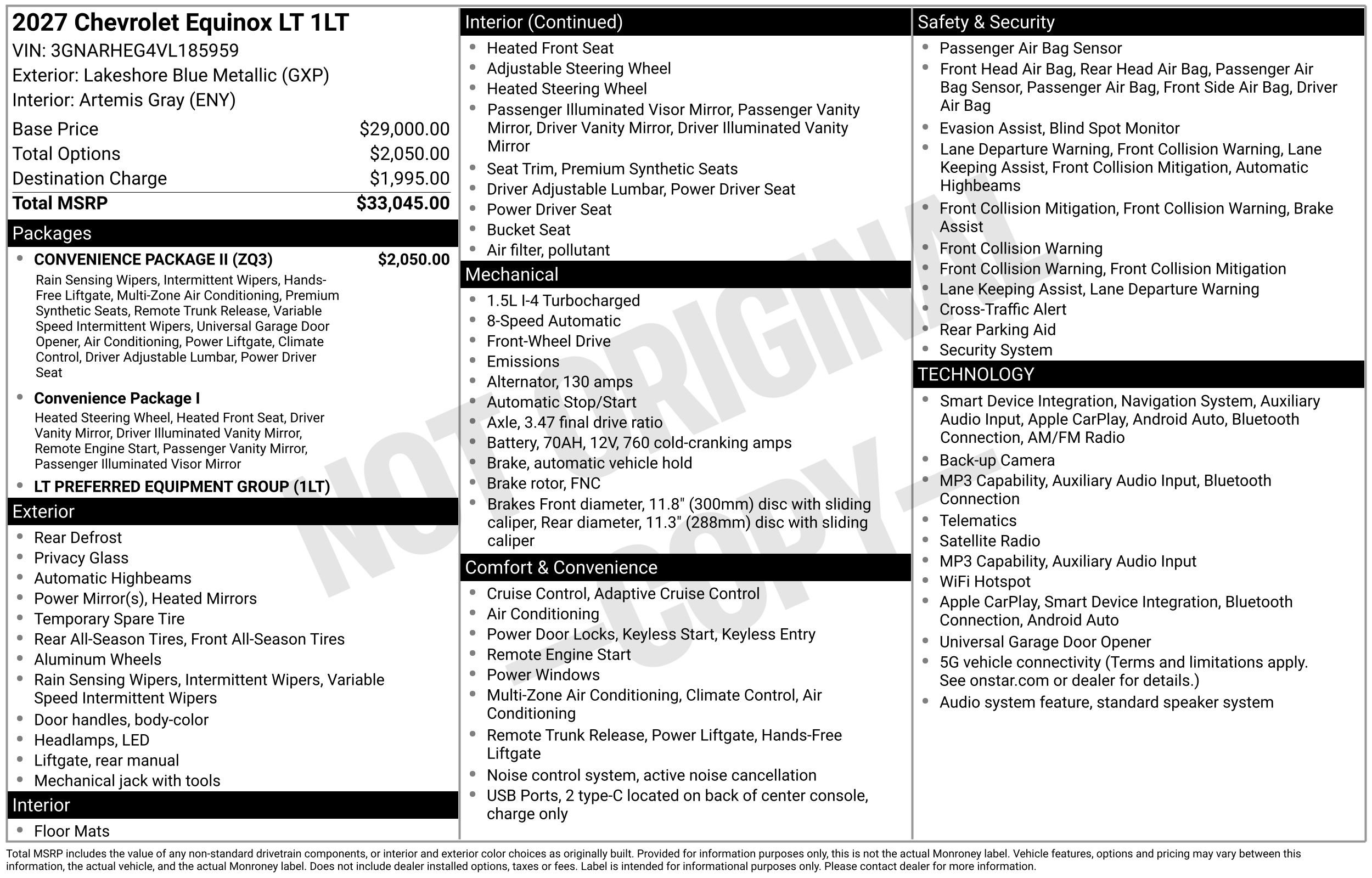 New 2027 Chevrolet Equinox LT w/ Convenience Package II FWD image 3