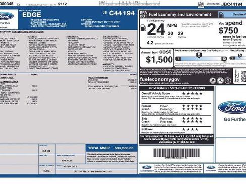 Certified 2018 Ford Edge Titanium w/ Technology Package FWD image 6