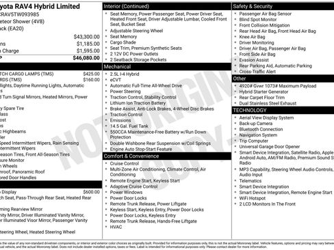 New 2026 Toyota RAV4 Limited AWD/4WD image 1