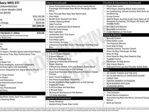 Used 2017 Subaru WRX STI w/ Popular Package #1 image 15