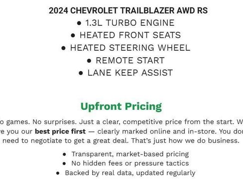 Used 2024 Chevrolet TrailBlazer RS w/ Convenience Package AWD/4WD image 2
