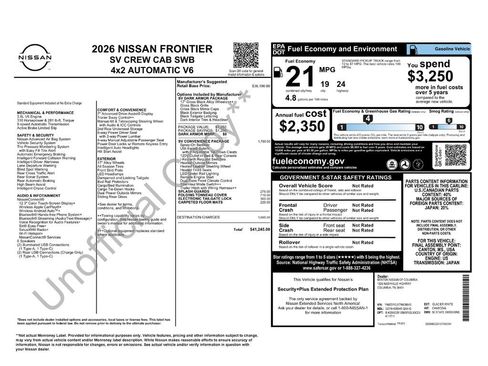 Used 2026 Nissan Frontier SV w/ SV Convenience Package RWD image 47