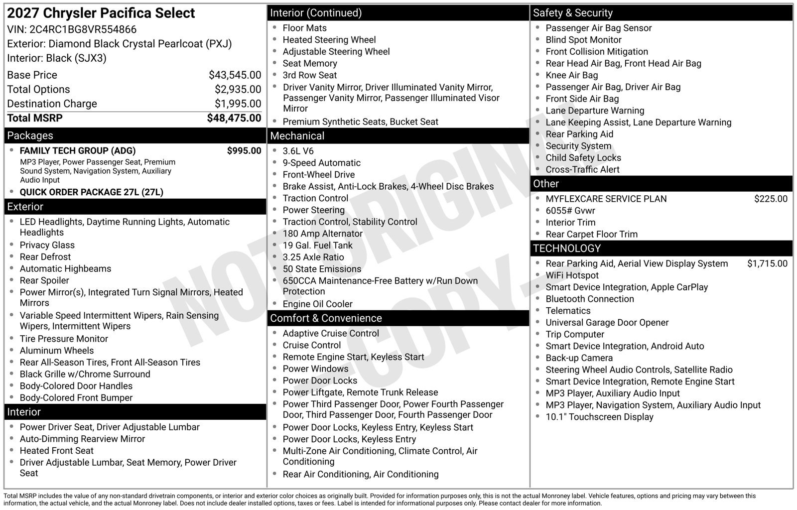 New 2027 Chrysler Pacifica Select w/ Family Tech Group FWD image 32