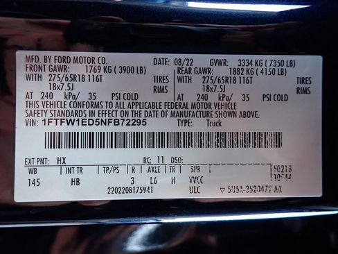 Certified 2022 Ford F150 Lariat w/ Equipment Group 502A High image 18