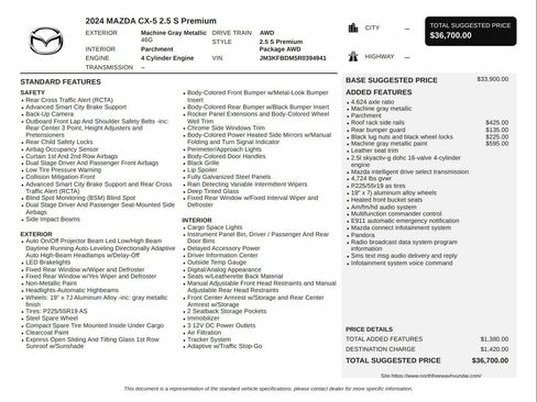Used 2024 MAZDA CX-5 AWD 2.5 S w/ Premium Package image 3