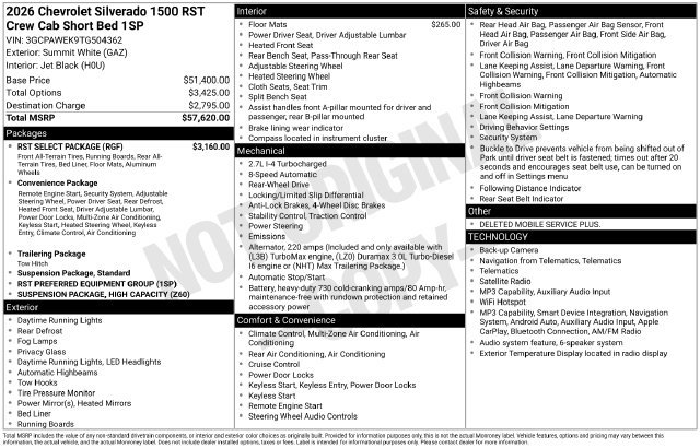 New 2026 Chevrolet Silverado 1500 RST w/ RST Select Package RWD image 4