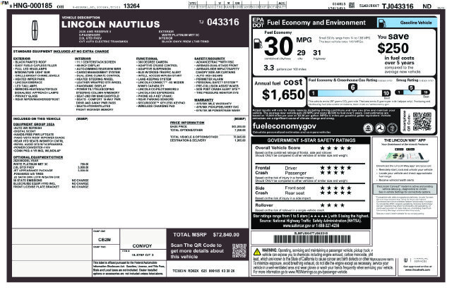 New 2026 Lincoln Nautilus Reserve w/ Jet Appearance Package AWD/4WD image 33
