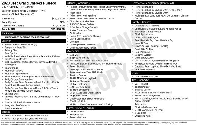 Used 2023 Jeep Grand Cherokee Laredo AWD/4WD image 11