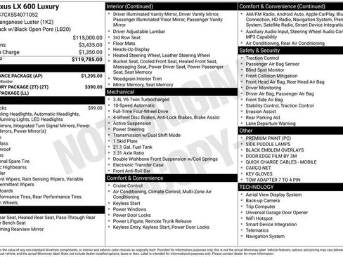 Used 2025 Lexus LX 600 4WD w/ Appearance Package image 5