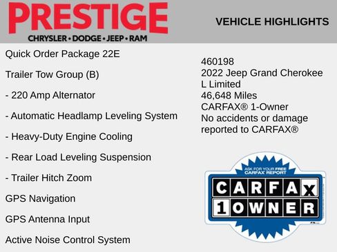 Used 2022 Jeep Grand Cherokee L Limited w/ Trailer Tow Group (B) AWD/4WD image 2