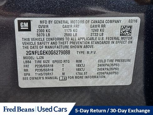 Used 2016 Chevrolet Equinox LTZ w/ Enhanced Convenience Package AWD/4WD image 38