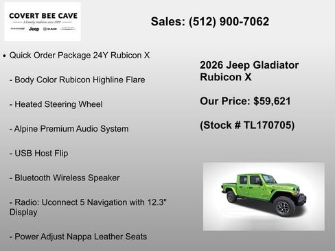 New 2026 Jeep Gladiator Rubicon image 12