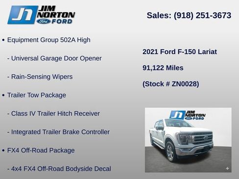 Used 2021 Ford F150 Lariat w/ Equipment Group 502A High AWD/4WD image 15