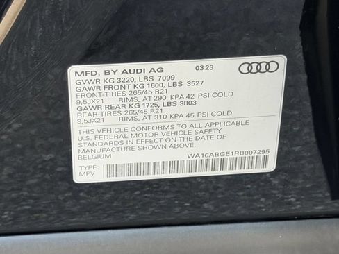 Used 2024 Audi Q8 e-tron Prestige w/ Prestige Package AWD/4WD image 33