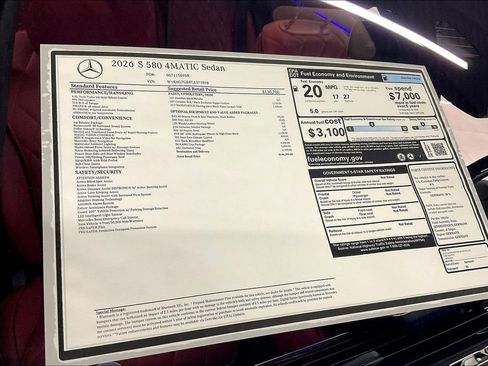 New 2026 Mercedes-Benz S 580 4MATIC Sedan image 13