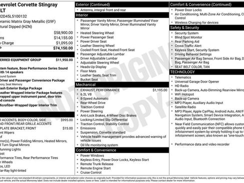 Used 2020 Chevrolet Corvette Stingray Premium Cpe w/ 3LT Preferred Equipment Group RWD image 2