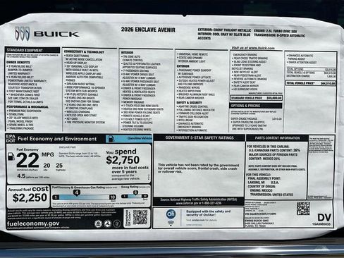 New 2026 Buick Enclave Avenir w/ Super Cruise Package image 21