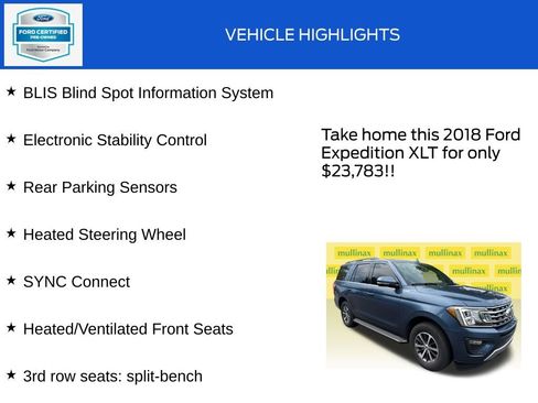 Used 2018 Ford Expedition XLT w/ Equipment Group 202A AWD/4WD image 19