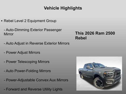 New 2026 RAM 2500 Rebel w/ Rebel Level 2 Equipment Group image 20