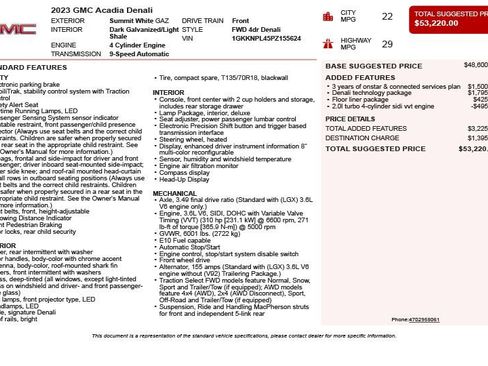 Used 2023 GMC Acadia Denali w/ Denali Technology Package FWD image 3