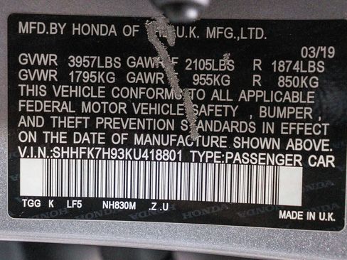 Used 2019 Honda Civic Sport Touring image 42