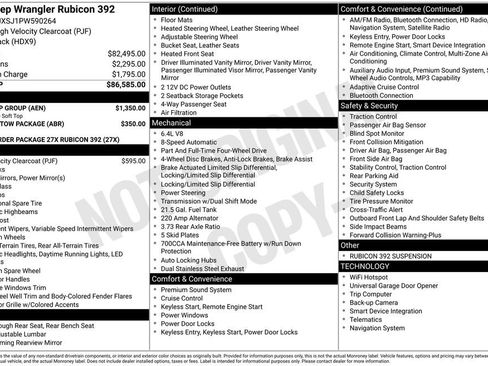 Used 2023 Jeep Wrangler Unlimited Rubicon 392 w/ Dual Top Group AWD/4WD image 1