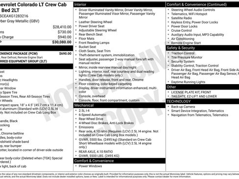 Used 2016 Chevrolet Colorado LT w/ LT Convenience Package RWD image 28