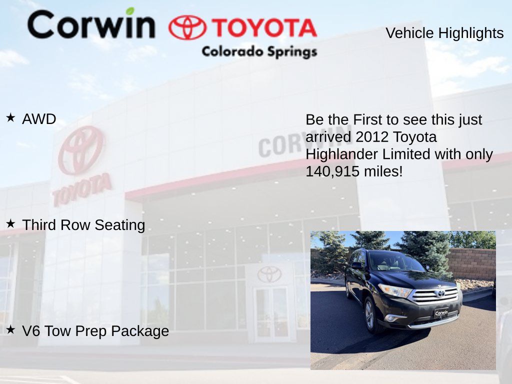 Used 2012 Toyota Highlander Limited w/ Tow Pkg AWD/4WD image 4