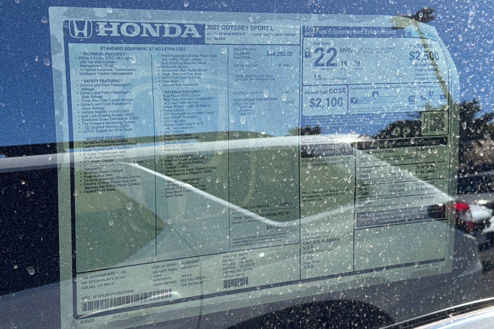 New 2027 Honda Odyssey Sport-L image 34