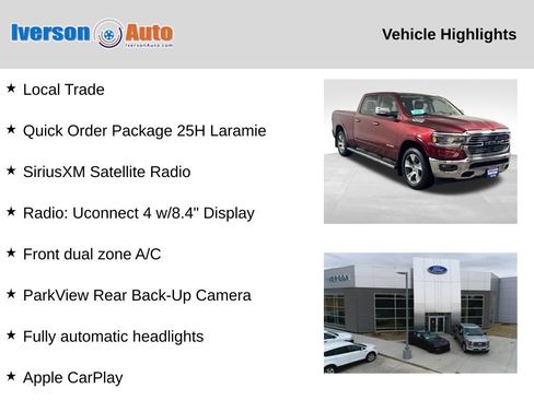 Used 2020 RAM 1500 Laramie AWD/4WD image 2