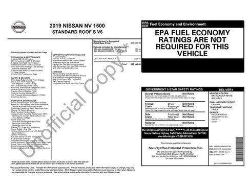 Certified 2019 Nissan NV 1500 S image 3