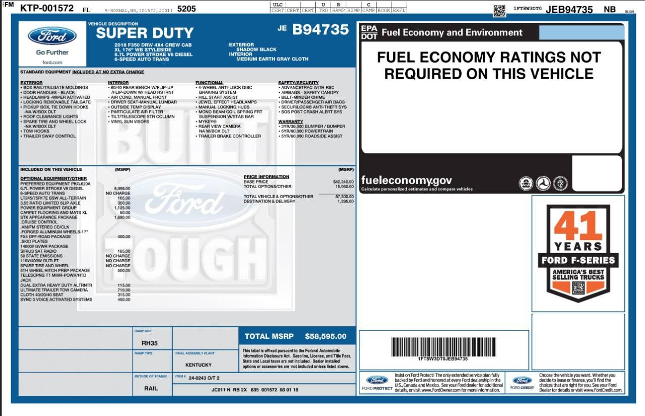 Used 2018 Ford F350 XL w/ STX Appearance Package AWD/4WD image 4